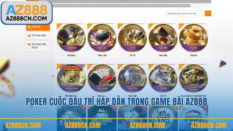 Poker cuộc đấu trí hấp dẫn trong game bài AZ888