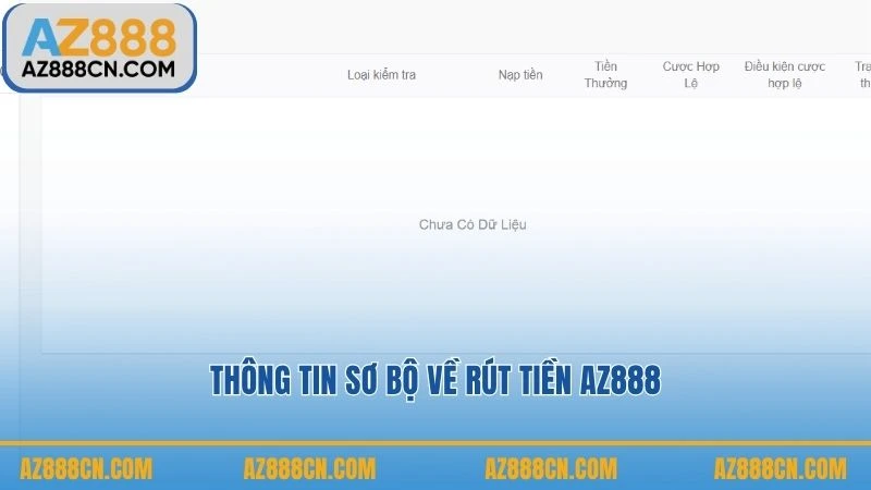 Thông tin sơ bộ về rút tiền AZ888